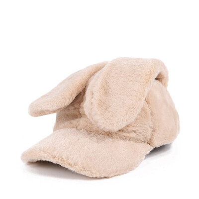 

Autumn&Winter Hat Female ins Furry Rabbit Ear Baseball Cap Daily Sweet Cute Duck Tongue Cap Student Ear Protective Warm Cap