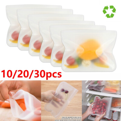 

2 Size 102030Pcs Translucent Frosted PEVA Material Food Storage Bag Refrigerator Food Storage Bag Self-sealing Food Bag