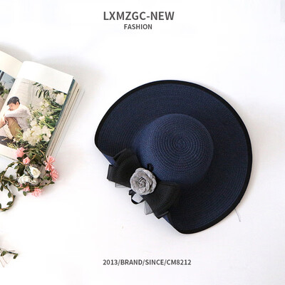 

Womens Korean version of the new trend sun beach hat sun hat summer straw hat flowers half-brimmed fashion sun hat