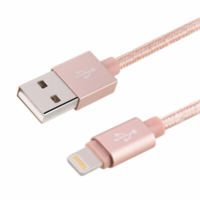 

iPhone Cable 1Pack Nylon Braided Syncing&Charging USB Cable with Ultra Compact Connector Head for for iPhone iPad