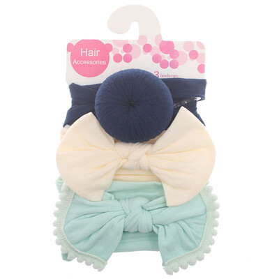 

3 Pcs Baby Girl Bowknot Elastic Headbands Holiday Party Hair Band Headwear Accessories