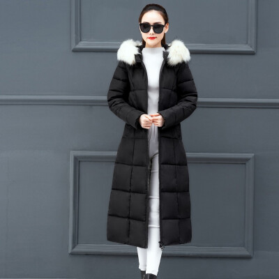 

Tailored Women Outerwear Faux Fur Hooded Coat Long Cotton-padded Jacket Pocket Coat