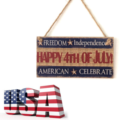 

Toponeto American 4th of July Independence Day Wooden Plaque Sign God Bless America