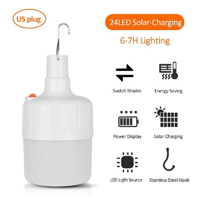 

LEDs Solar Charging-Bulb Lamp Rechargeable Ultra Bright 25 Modes SMD5730 Emergency Light for Camping Outdoor Activities Hotels Ni