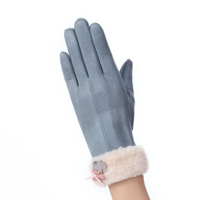 

New Fashion Winter Women Gloves Touch Screen Warm Thick Velvet Lady Full Finger Gloves