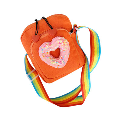 

Fashion Casual Girls Shoulder Messenger Portable Bags Creative Cartoon Burger Donut Waffles Printing Cute Cross-body Handbag