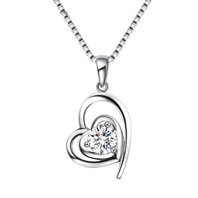 

Fashion Statement Silver AAA Zircon Heart Necklace for Women Pendant Necklace