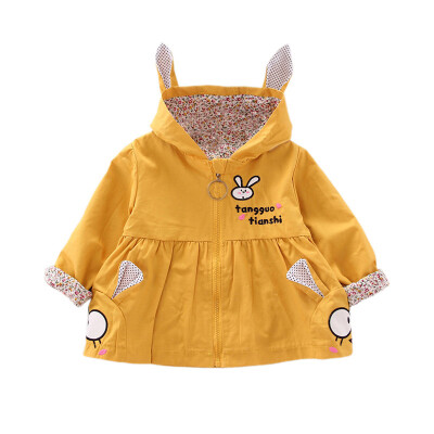 

Cute jacket for girls Baby Girl Clothes Cartoon Rabbit Print Casual Hoodie Zipper Coat Childrens jacket Tops