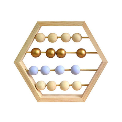 

Children Hexagon Toy Beads Wooden Craft Fashion Concise Table Decoration Home Decoration