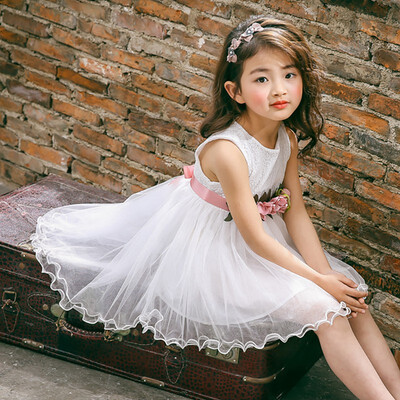 

Cute Infant Child Girl Princess Wedding Dress Lace Floral Party Dress Pageant Flowers Princess Dress