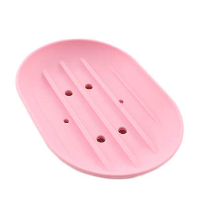 

Bathroom Silicone Soap Dish Storage Holder Rack Bath Soapbox Plate Tray Drain