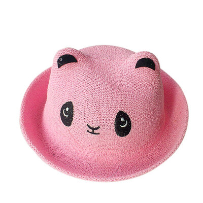 

Fashion Ears Straw Hats Baby Hats For Girls Bucket Hat Boys Cap Children Sun Summer Cap Kids Solid Beach Panama Caps