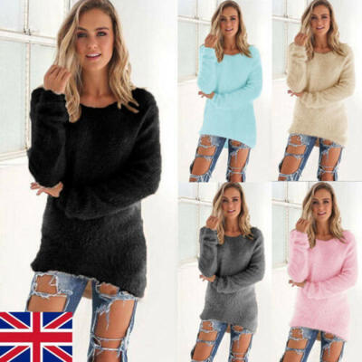 

UK Women Ladies Knitted Baggy Sweater Jumper Winter Long Sleeve Pullover Top