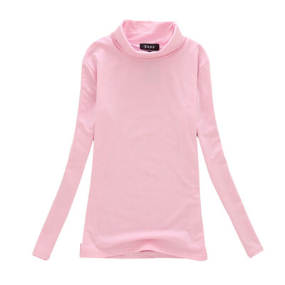 

Multi-colors Autumn Winter Women Tops Long Sleeve Turtleneck Women T-shirt Solid Stretch Tops Women Silm Bottoming Shirt Tops W4
