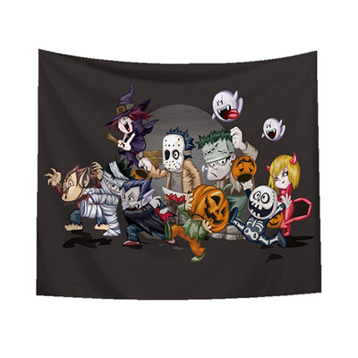 

Toponeto Sugar Skull Tapestry Halloween Trick Treat Horror Ghost Wall Hanging Home Decor