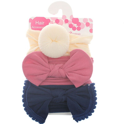 

3 Pcs Baby Girl Bowknot Elastic Headbands Holiday Party Hair Band Headwear Accessories