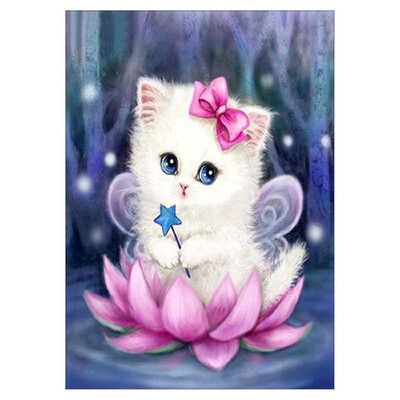 

DIY Diamond Painting Sets Different Shape Diamond Drawing Cross Stitch Wall Decorative Color Cat 30x25cm