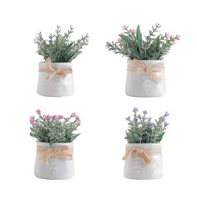 

Small Artificial Faux Greenery Plants Bathroom Home Office Decoration Fake Simulation Pots Plants