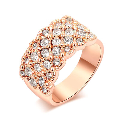 

New Fashion Luxury High Quality Rose Gold ColorSilver Plated Cubic Zirconia Ring Engagement Jewelry for Women