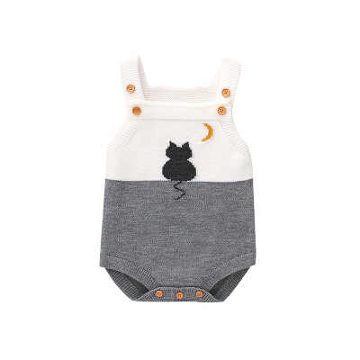 

Baby Boys Romper Spring Autumn Infant Baby Girls Wear Cute Cat Knitted Jumpsuit Wool Baby Clothing Romper Infant Boys Coat