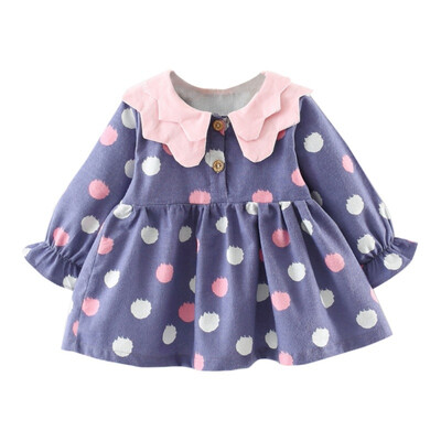 

Girls Dress Autumn Casual Baby Girls Dot Pattern Long Sleeve Dress Kids Toddler Pageant Sundress