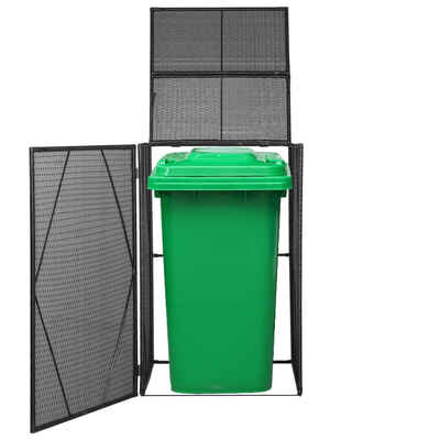 

Single Wheelie Bin Shed Poly Rattan 299"x307"x472" Black
