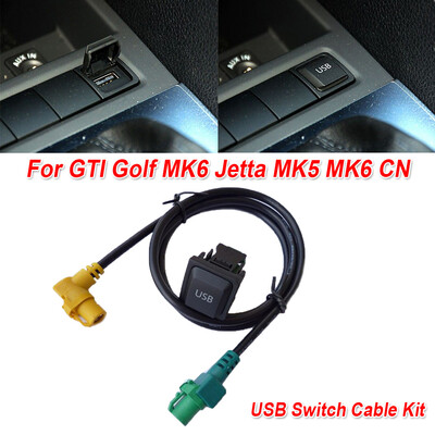 

2pcs Set Car USB Switch Cable Kit For Golf MK5 MK6 CN RCD510RCD315 5ND0350190