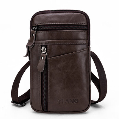 

Tailored Men Pure Color Leather Wallet Zipper Coin Purse Card Holder Waist Bag Chest Bags