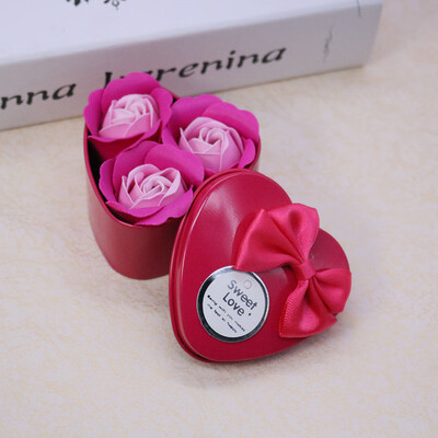 

Gobestart Heart Scented Bath Body Petal Rose Flower Soap Wedding Decoration Gift 3pc