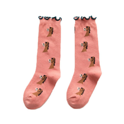

1-12T Baby Girl Cute Socks Cartoon Print Cotton Long Socks Infant Children Soft Crib Leg Warmer