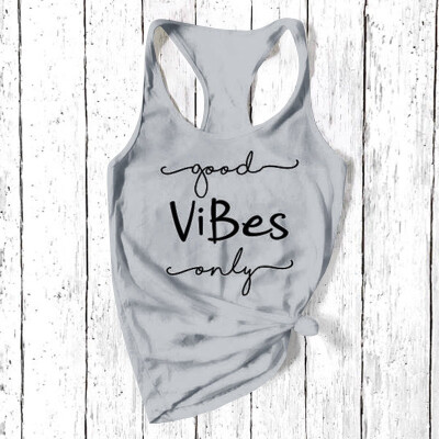 

Womens Letter Print Sleeveless O Neck Tank Top Fashion Summer Lady Girl White Grey Pink Tanks 2019 New