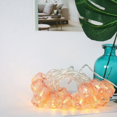 

2018 Nordic style rose gold light string lantern string Homefestivalweddingparty decoration Iron decor lights