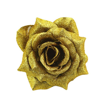 

3D Glittering Artificial Rose Flowers Head Fake Flowers Christmas Wedding Party Home Decorations