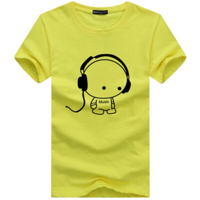 

High Quality Men Headset Cartoon Printed T Shirts Fashion Casual T Shirt Men Brand T-shirt Tee Shirt Plus Size