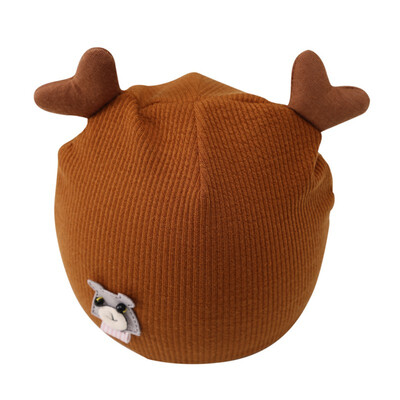 

Casual Fashion Newborn Baby Soft Cartoon Hat Kid Toddler Cute Antlers Cap Infant Gift