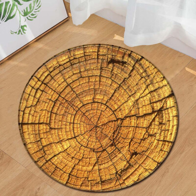 

Toponeto Wood Grain Kids Play Round Carpet Home Area Rug Living Room Floor Yoga Mat