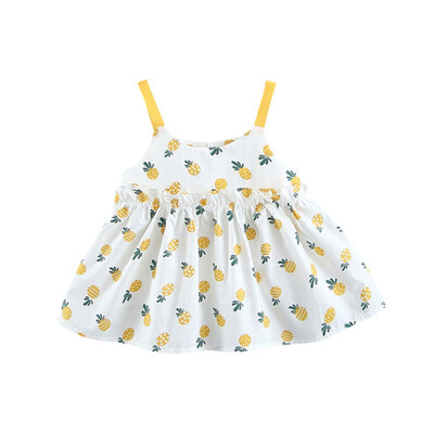 

Toddler Baby Girls Dress Pineapple Pattern Strap Kids Dress For girls Cotton Kids Toddler Sleeveless Sundress