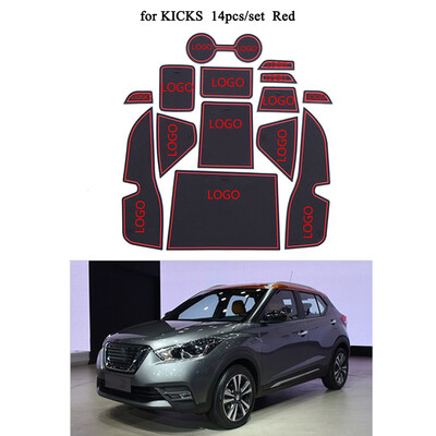 

14pcsset Door Grooves Pad Cup Holder Gate Slots Mat Car Decor Replacement For Nissan Kicks