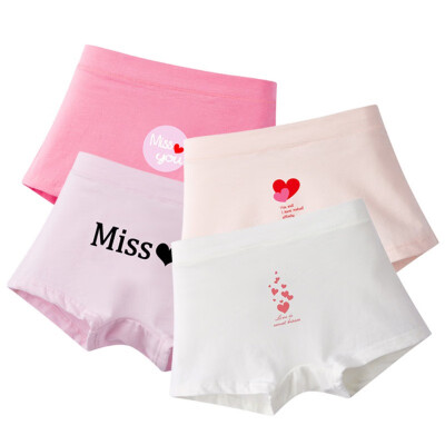 

4pcsset Teenage Underpants Children Cotton Boxer Briefs Young Girls Underwear Cute Children Kids Baby Panties 2-15T