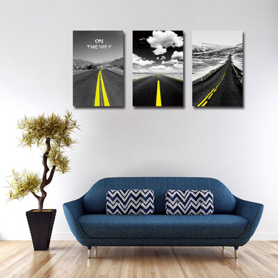 

Highway White Clouds Pattern Chinese Style Murals Living Room Simple Bedroom Decoration Painting No Frame