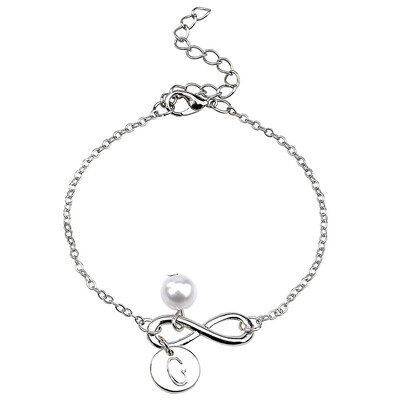 

Fashion Simple Personality 26 Letters Pendant Silver Beach Bracelet Fashion Girls Jewellery Hot Gift