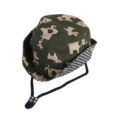 

Adjustable Baby Hat Summer Sunhat Print Cartoon Cute Sunhat Prevent ultraviolet ray Hat For Boy Girls