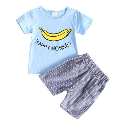 

Children Suit Sleeve Cotton Short Sleeve Clothing Set Summer Kids Boys&Girls Body Suit Cartoon Kids Cothing Set