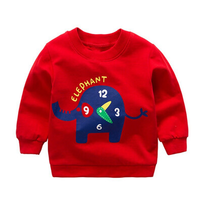 

2018 autumn new long sleeve Sweatshirt baby boys&girls cute cartoon elephant print casual Sweatshirt