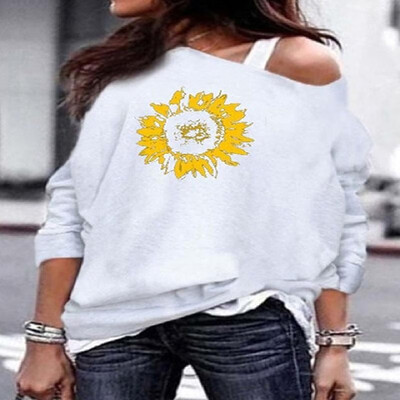

Solid Sunflower Printed Long Sleeves Top