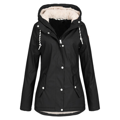 

Tailored Womens Solid Rain Jacket Outdoor Hoodie Waterproof Overcoat Lady Windproof Coat