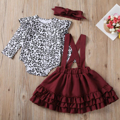 

Xmas Newborn Toddler Baby Girl Clothes Leopard Romper Dress Jumpsuit Outfit Set