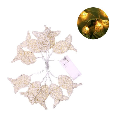 

10Led Rattan Fish Moon HeartStar Fariy String Lights for Christmas Holiday Wendding Party Night Living Bedroom Decor