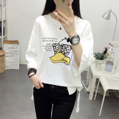 

JOY OF JOY Jingdong womens 2019 new summer womens shirt Korean version of the loose cartoon t-shirt female short-sleeved casual t-shirt female tide JWTD191836 white XL