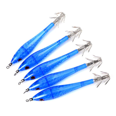 

5pcsset Fishing Bait Luminous Shrimp Squid Jigs Jigging Squid Trout Lure Squid Bait Artificial Wood Shrimp Hard Fishing Lure